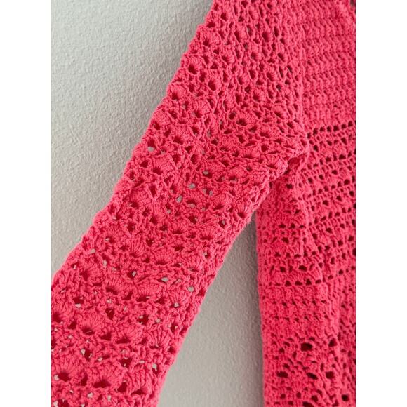 Vintage Liz Claiborne Pink Crotchet Sweater - Picture 2 of 6